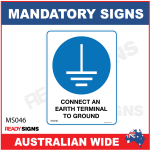 MANDATORY SIGN - MS046 - CONNECT EARTH TERMINAL TO GROUND